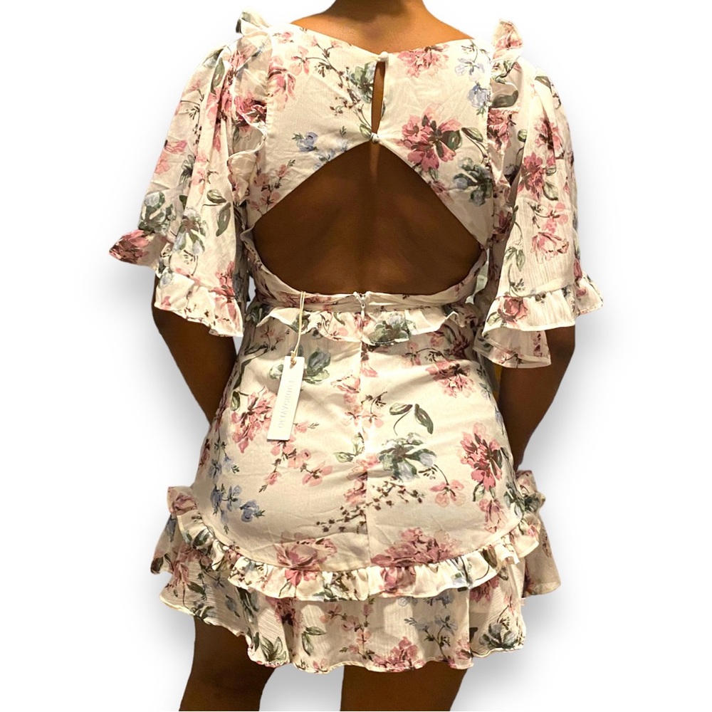 Olivaceus Cut Out Floral Mini Dress Women’s M - Picture 7 of 10
